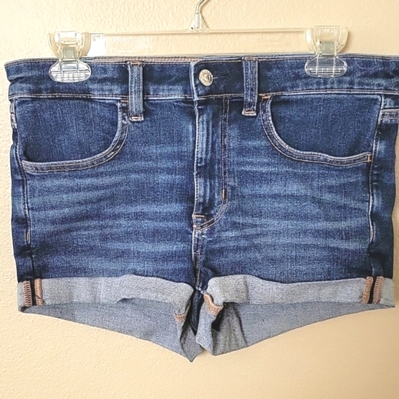 American Eagle Next Level Stretch Womens High Rise Denim Shortie Shorts - Size 6 - Picture 1 of 6